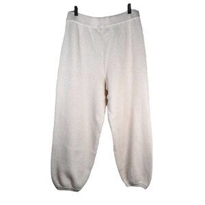 Free People Beach Hailee Cardi High Rise Knit Jogger Pants Large Cream Soft Stre